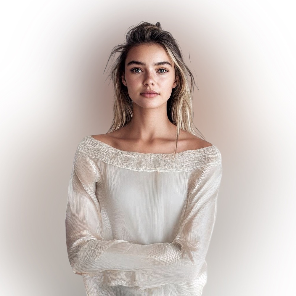 Anthropologie Lulumari shimmer silver elastic on off shoulder pleat blouse sz LG - Picture 3 of 15